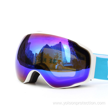 Blue Spherical Ski Goggles For Snow